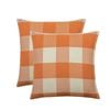 Catzon 2 Pcs Buffalo Check Throw Pillow Covers for Farmhouse 45X45cm-Orange