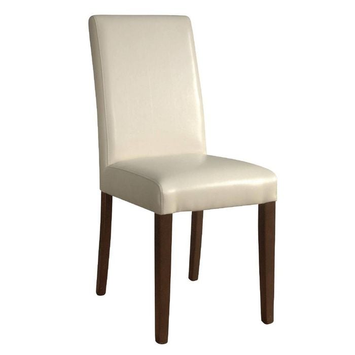 Bolero Faux Leather Dining Chairs Cream (pack Of 2) - Cafe Chairs (gh444)