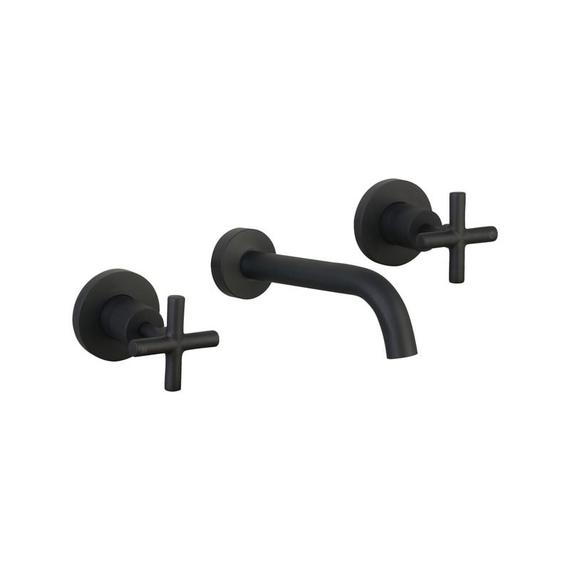 Resonance Cross Handle Matte Black Bath Set