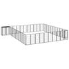 vidaXL Dog Playpen 6 Panels Black Powder-coated Steel Kennel Cage Multi Sizes