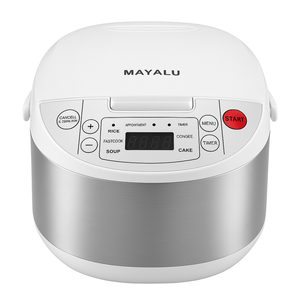 Mayalu Smart Rice Cooker, 1.8L Capacity, Multi-function with Timer, White