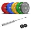 Brixx 150kg Pro Colour Olympic Bumper Plates + 20kg Barbell
