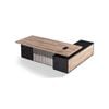 Modern Furniture DAXTON Executive Desk with Left Return 200cm - Warm Oak & Black