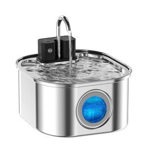 3.2L Wireless Sensor Automatic Electric Pet Water Fountain Dog Cat Stainless Steel Dispenser