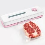 Advwin Vacuum Sealer Machine, 60Kpa Food Sealer with 20 Vacuum Bags, Pink