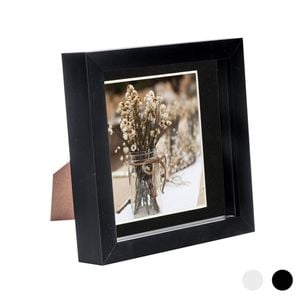 Nicola Spring 6 X 6 3d Shadow Box Photo Frame - Craft Display Picture Frame With 4 X 4 Mount - Glass Aperture - Black