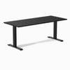 Desky Fixed Height Black Melamine Desk 180x75cm Matte Black Leg