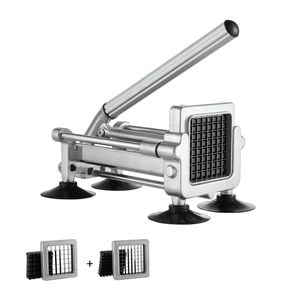 Vevor French Fry Cutter Silver With 1.27cm And 0.95cm Stainless Steel With Suction Cups For Potato