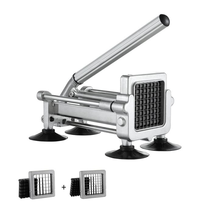 Vevor French Fry Cutter Silver With 1.27cm And 0.95cm Stainless Steel With Suction Cups For Potato