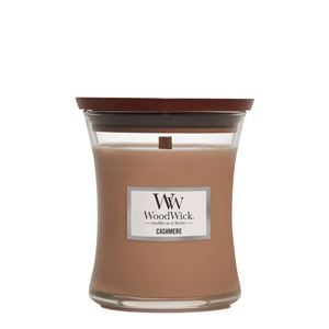 WoodWick Glass Soy Wax Scented Candle Medium 11.7cm - Cashmere