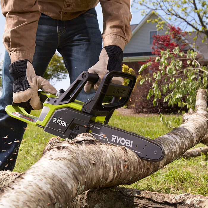 Ryobi 18V ONE+ 8” Pole Pruner and 10” Chainsaw Kit R18X2B42