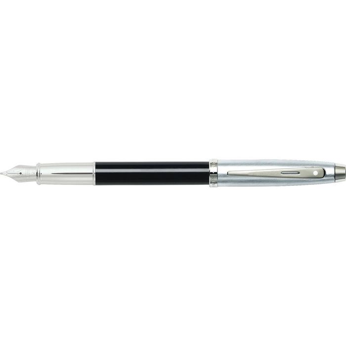 Sheaffer 100 Writing Fountain Pen Stationery Brushed Chrome Cap/black Barrel