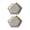 2PK SS Collective Cream & Gold Trim Resin Bathroom Tray W/ Bee Small