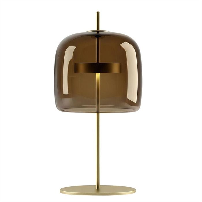 Nordhavn Replica Jube Table Lamp, 240V Brown Glass Dome Bedside Desk Light