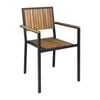 Bolero Steel & Acacia Armchair (pack Of 4) - Cafe Chairs (ds151)