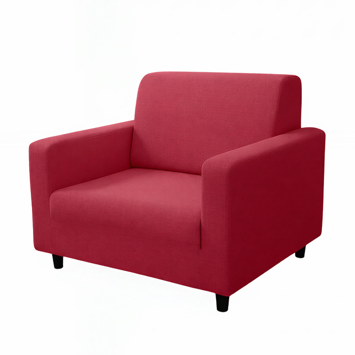 Anyhouz 1 Seater Sofa Cover Plain Red Style And Protection For Living Room Sofa Chair Elastic Stretchable Slipcover