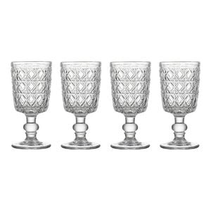 4pc Ecology Rattan Stemmed 265ml Glass Goblet Set - Clear