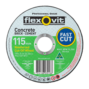 Flexovit 115 x 3.2 x 22mm Masonry Cut Off Wheel