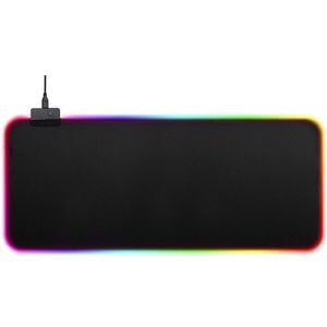 Laser Gaming RGB LED Wired 1.8m USB Cable Soft Mouse Pad Anti-Slip Extra Large