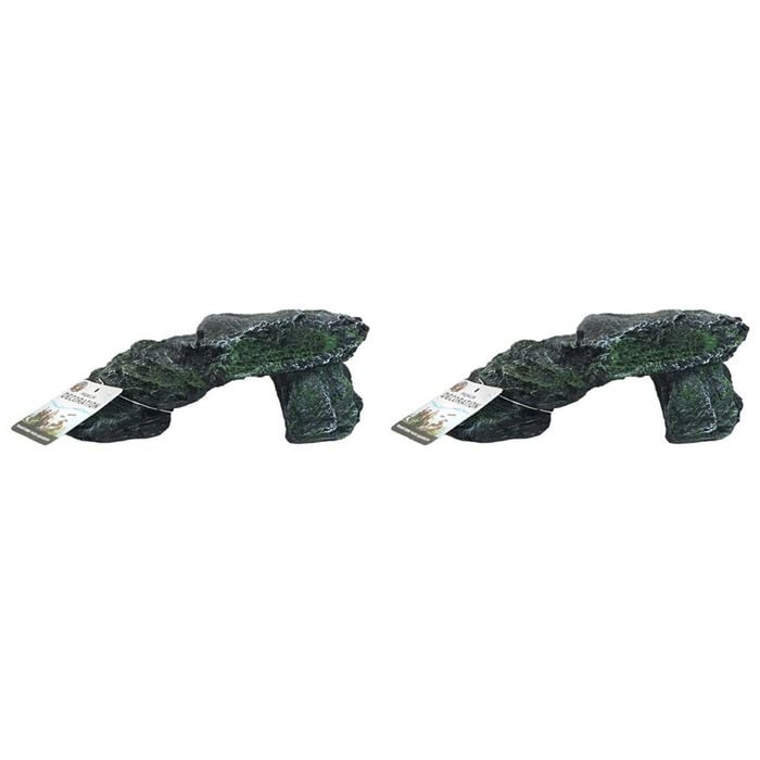 2PK Dudley's World Of Pets Aquarium/Fish Tank Resin Resin Faux Slate Decor 19cm