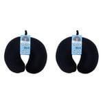 2PK Annabel Trends Squidgy Travel Neck Pillow 30x27cm - Black