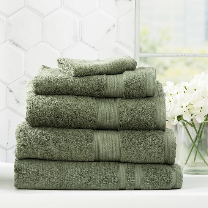 5pc Renee Taylor Stella 650gsm Super Soft Bamboo Cotton Towel Set Jade