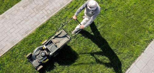 Man mowing lawn