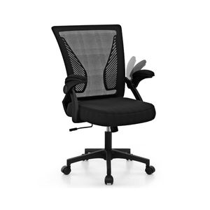 Costway Office Chair Ergonomic Swivel Chair W/flip-up Armrests Black