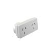 HPM Slimline Double Adaptor Right Projecting White