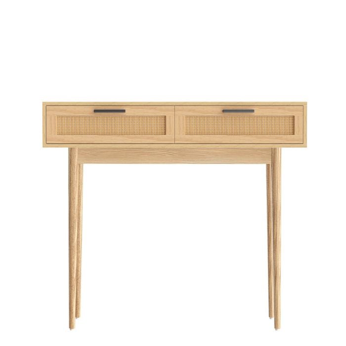 Artiss 2 Drawers Console Table Rattan
