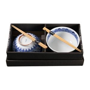 Omotenashi Syonzui Set of 2 Donburi Bowls & Chopsticks