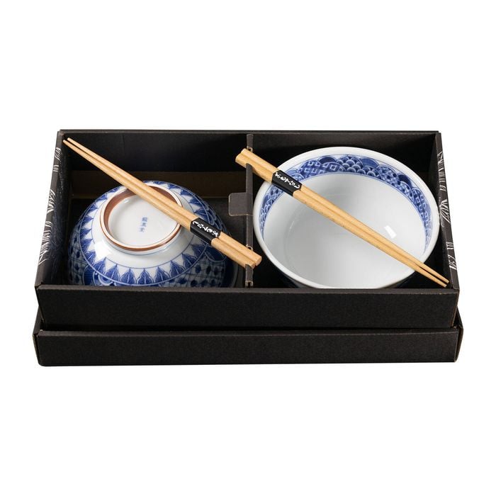 Omotenashi Syonzui Set of 2 Donburi Bowls & Chopsticks