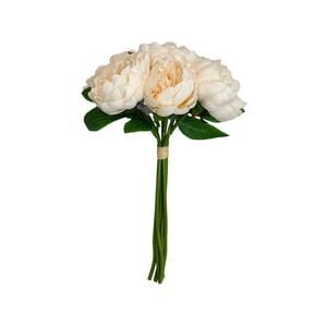 35cm White Peony Artificial Flower Posy