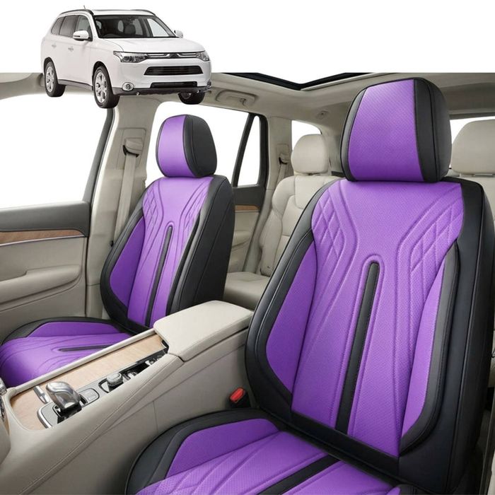 Australian Goose Front Seat Covers for Mitsubishi Outlander 2018 - 2021 (ZJ/ZK/ZL) - PU Leather, Purple (2pc)