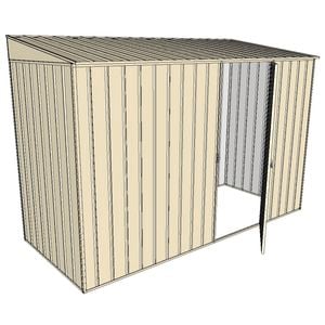 Build-A-Shed 1.2 x 3.0 x 2.0m Skillion Single Hinged Side Door Shed - Cream