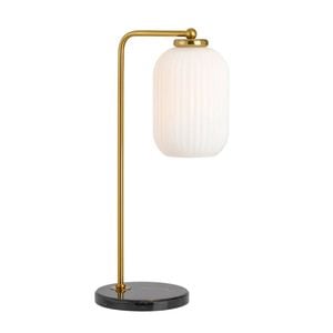 Telbix Lark Modern Table Desk Lamp Light Marble Glass Metal Black Opal Matt Antique Gold