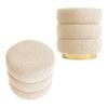 La Bella 2 Set Round Stacked Ottoman Stool 38cm Beige Teddy Fleece Fabric Foot Rest