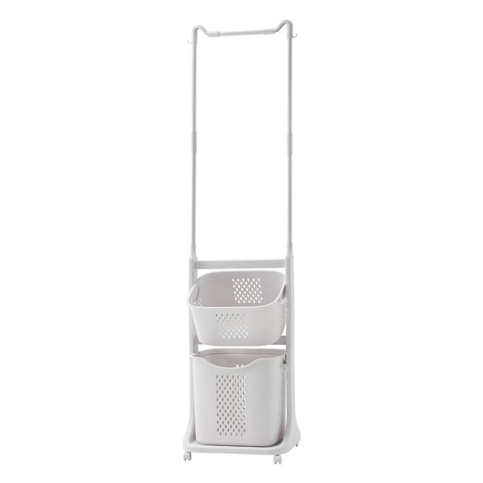 Lauft Bathroom Laundry Clothes Basket Trolley Bin Hamper Hanging Storage Rack