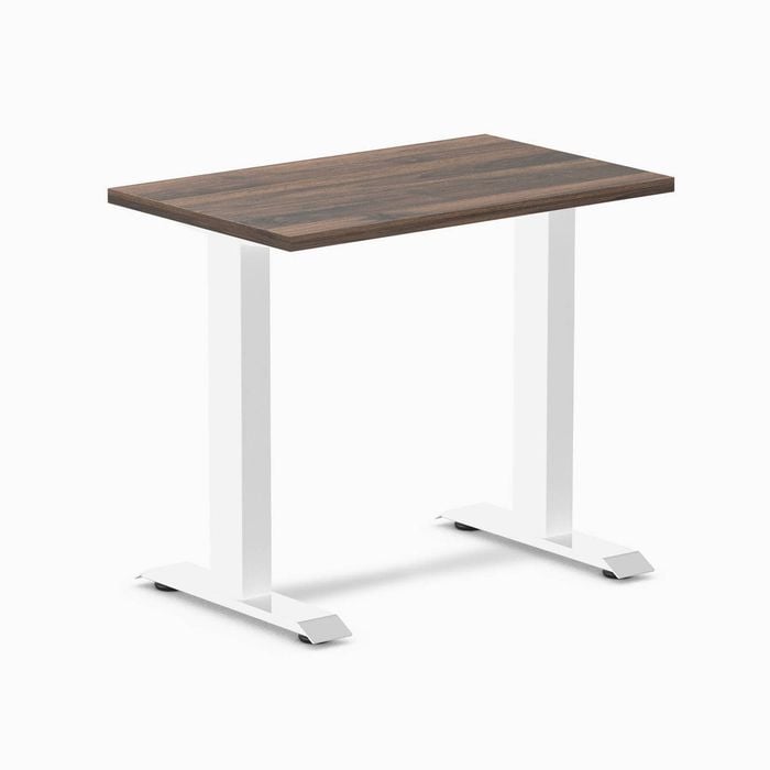 Desky Fixed Height Mini Jarrah Legno Desk 800x500mm White Leg