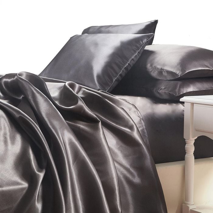 Satin Sheet Set - Charcoal Grey
