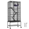 VEVOR Rolling Metal Ferret Cage Black Large 4-Tier with Ramps & Tray