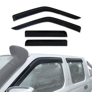 AUSGO Injection Weather Shields for Nissan Navara D22 Dual Cab 1997-2015 Weathershields Window Visors Wind Deflectors