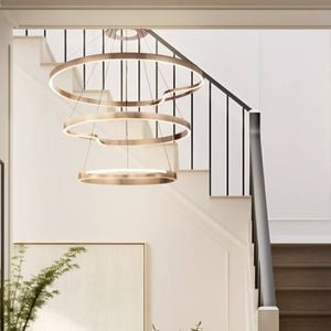 Telbix Ostrom Modern Pendant Hanging Lamp Light Aluminium Pvc Coffee Gold Satin