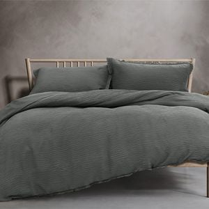 Ardor Boudoir King Size Campbell Quilt Cover Bedding Set Charcoal