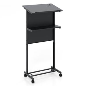Costway 3-position Height Adjustable Lectern Table Sit Stand Computer Desk Black