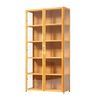 FORET 5-Tier Bamboo Storage Cabinet With Transparent Acrylic Doors