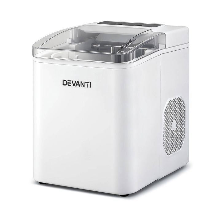 Devanti Ice Maker Machine 12kg Portable Countertop w/Self Cleaning 1.2L White