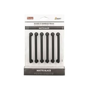 Prestige 109mm Black Raised D Handle - 6 Pack