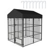BingoPaw Outdoor Dog Kennel Heavy Duty Metal Cage with Waterproof Cover 126x119x134cm