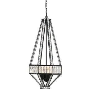 Telbix Oiled Bronze/Clear Crystal Zofio 4 Light Pendant